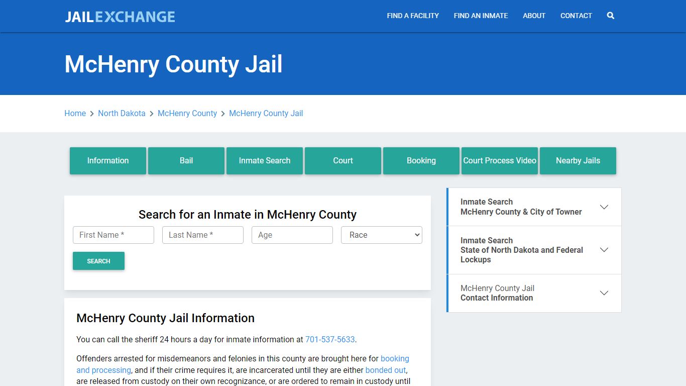 McHenry County Jail Roster Lookup, ND, Inmate Search