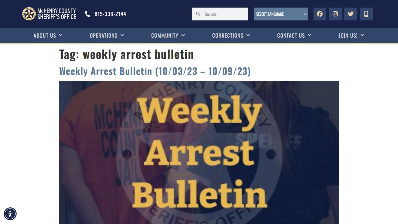 weekly arrest bulletin - McHenry County Sheriff's Office