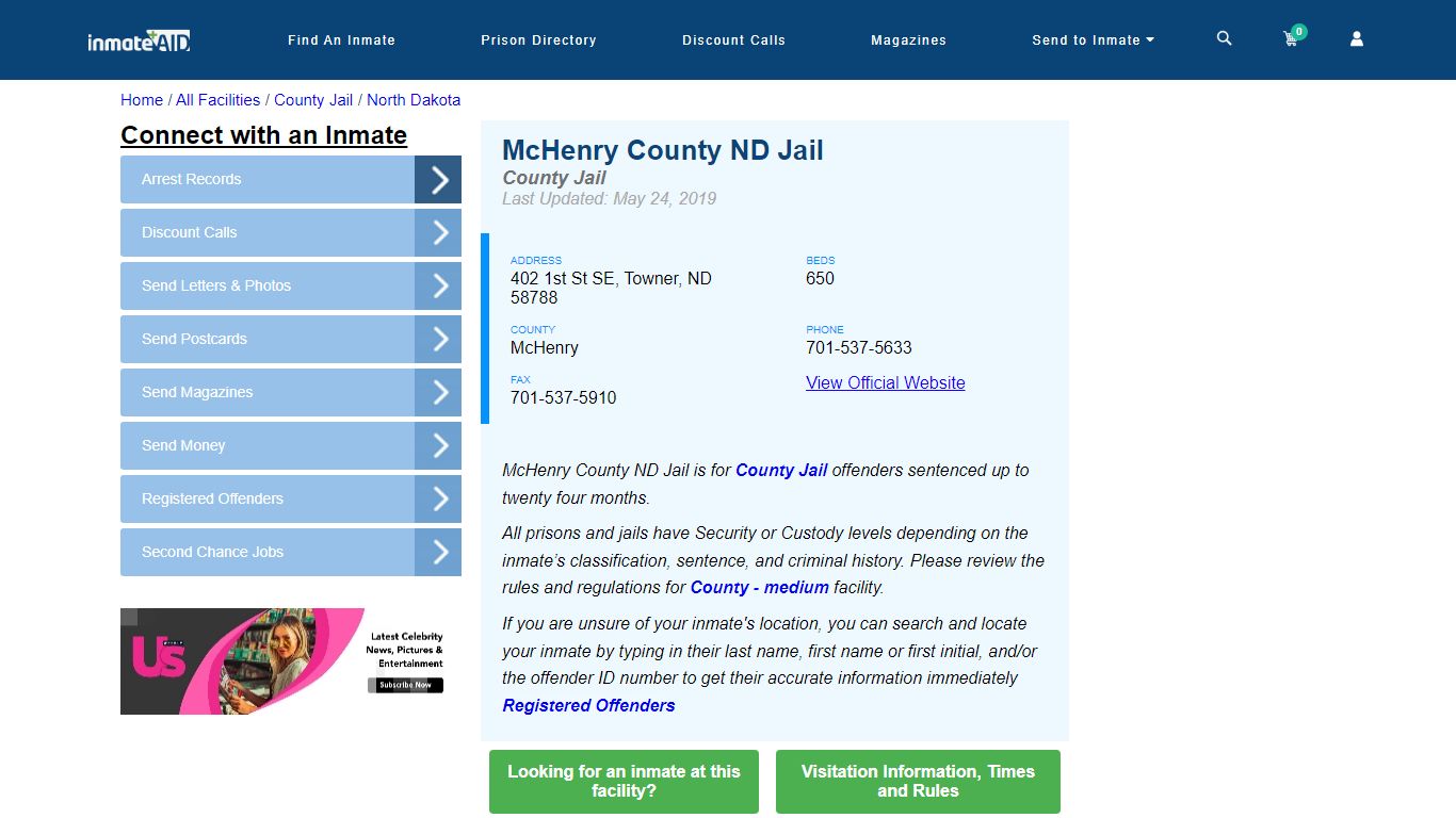 McHenry County ND Jail - Inmate Locator